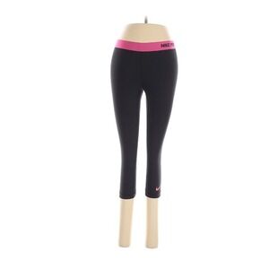 Nike Pro Dri Fit Womens Capris Black Pink Fitted Size Medium Athletic